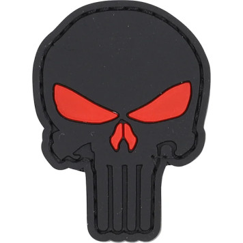 Black Skull with Red Eyes PVC Patch with Velcro