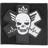Paramedic White Silk Embroidered Patch with Velcro