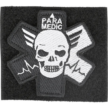 Paramedic White Silk Embroidered Patch with Velcro