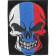 Velcro Arm Patch with Evil Skull Tricolor Silk Embroidery