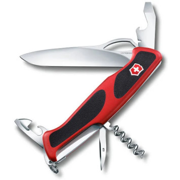 Victorinox RangerGrip 61 Cuchillo Multiherramienta Plegable - 130mm, 11 Funciones, Rojo/Negro