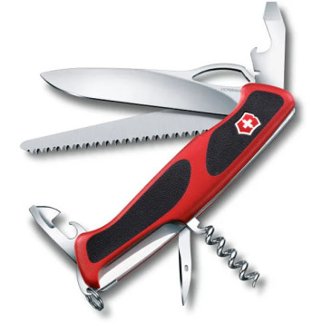 Victorinox RangerGrip 79 Multifunktionsmesser mit 12 Funktionen, Rot/Schwarz