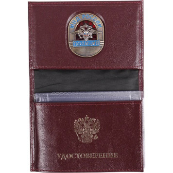 Police Service ID Cover with Metal Emblem Genuine Leather-1