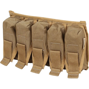 Horizontal 5-Round VOg-25 Grenade Pouch Coyote Brown