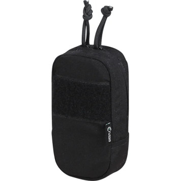 Tactical Electronics Pouch with Zipper - Black