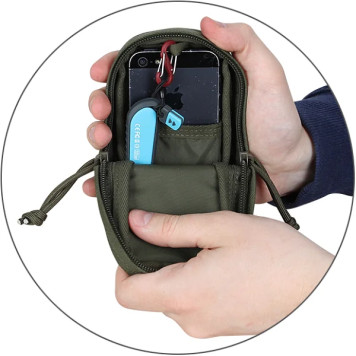 Tactical Olive Electronics Pouch with Zipper-3