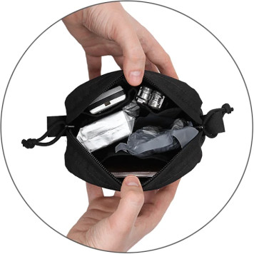 Utility Pouch 4x2 with Zipper - Black-2