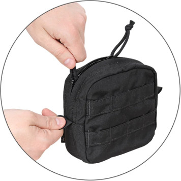 Utility Pouch 4x2 with Zipper - Black-3