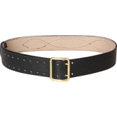 Black Leather Officer Belt with Saddle Leather Lining