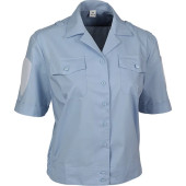 Women`s Formal Uniform Shirt - Light Blue, Short Sleeve