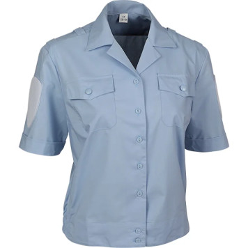 Women`s Formal Uniform Shirt - Light Blue, Short Sleeve
