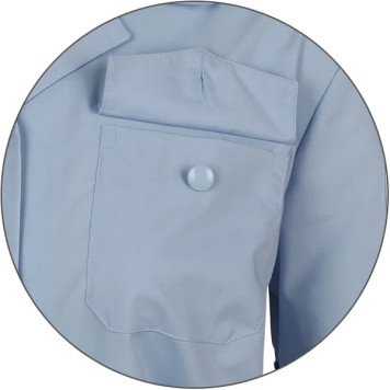 Women`s Formal Uniform Shirt - Light Blue, Short Sleeve-3