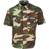 Woodland Camouflage Uniform Shirt with Short Sleeves Woodland Camouflage Uniform Shirt with Short Sleeves