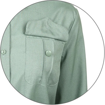 Women`s Military Uniform Shirt Long Sleeve Green-5