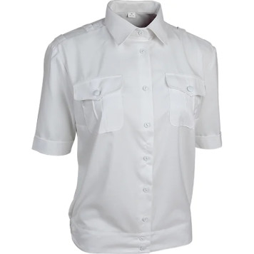 Women`s Classic White Uniform Shirt with Short Sleeves