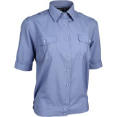 Women`s Blue Formal Shirt with Short Sleeves Women`s Blue Formal Shirt with Short Sleeves
