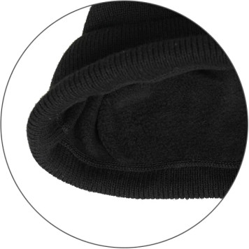 Black Fleece-Lined Knitted Hat by Splav-1