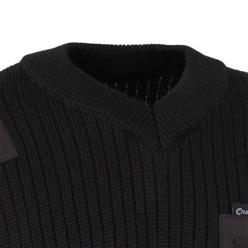 Military-Style Wool Blend Sweater with Reinforced Patches-4