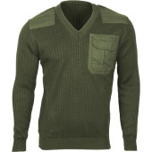Military Sweater with Reinforced Patches Art. 55 Khaki