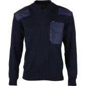 Blue Wool-Blend Sweater with Reinforced Patches Art 55