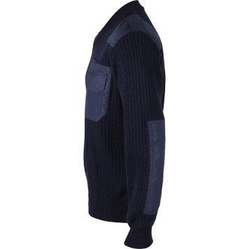 Blue Wool-Blend Sweater with Reinforced Patches Art 55-1