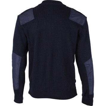 Blue Wool-Blend Sweater with Reinforced Patches Art 55-2