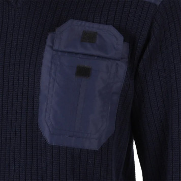 Blue Wool-Blend Sweater with Reinforced Patches Art 55-3