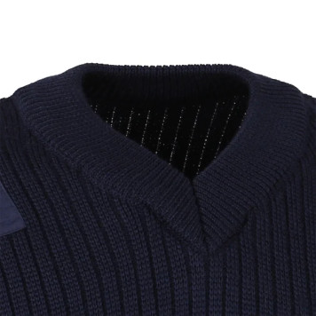 Blue Wool-Blend Sweater with Reinforced Patches Art 55-4