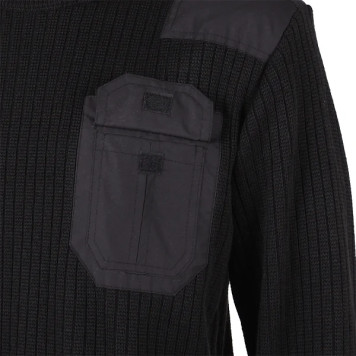 Black Tactical Sweater with Reinforced Patches Art C41-3