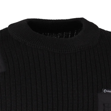 Black Tactical Sweater with Reinforced Patches Art C41-4
