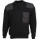 Tactical Wool-Blend Black Sweater with Patches