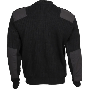 Tactical Wool-Blend Black Sweater with Patches-2