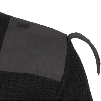 Tactical Wool-Blend Black Sweater with Patches-4