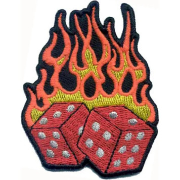 Fire Cube Embroidery Patch