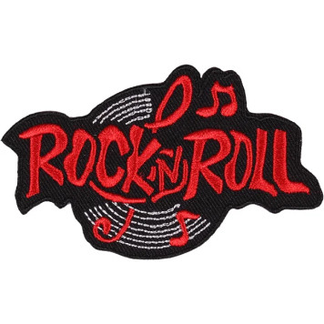 Rock-n-Roll Red Embroidery Thermal Patch