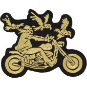 Biker with Eagles Embroidered Patch