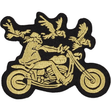 Biker with Eagles Embroidered Patch