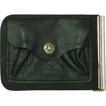 Leather Money Clip with Pocket
