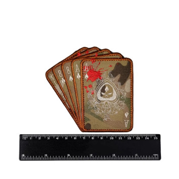 Embroidered Skull Playing Cards Patch-1