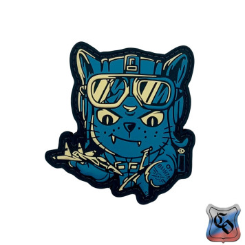 PVC Pilot Cat Patch in Blue