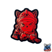 Firefighter Cat PVC Patch Red