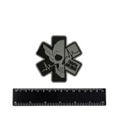 Paramedic Chevron Star of Life with Skull PVC Patch
