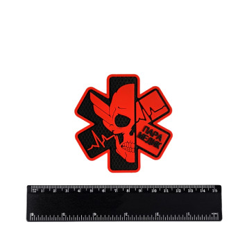 Paramedic Chevron Star of Life with Skull PVC Patch-1