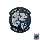 Saint Michael Protect Us PVC Patch in Gray