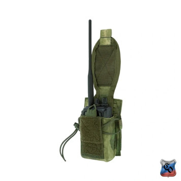Compact MOLLE Radio Pouch with Adjustable Detachable Flap