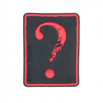 PVC Patch Skull Question Mark Red