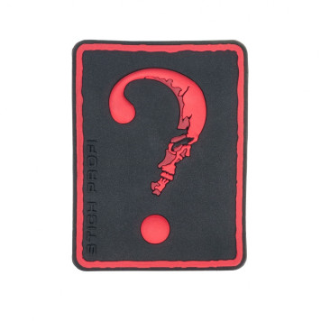 PVC Patch Skull Question Mark Red-1