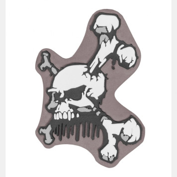 Brown PVC Skull and Bones Patch-1