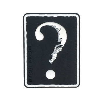 PVC Patch Skull Question Mark White-1