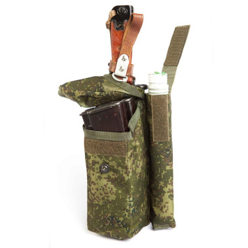 Tactical AK74 (AKM) Double Magazine Pouch with ROP and Bayonet Knife Holder-1